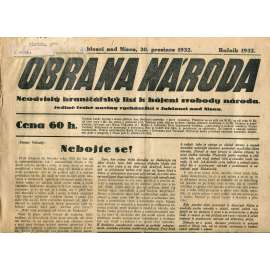 Obrana národa 30.12.1932 (antisemitismus, antisemitské, protibolševické noviny)