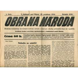 Obrana národa 29.12.1934 (antisemitismus, antisemitské, protibolševické noviny)