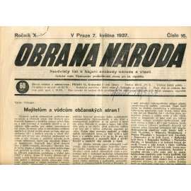 Obrana národa 7.5.1937 (antisemitismus, antisemitské, protibolševické noviny)