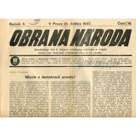 Obrana národa 21.5.1937 (antisemitismus, antisemitské, protibolševické noviny)