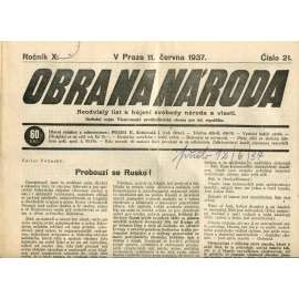 Obrana národa 11.6.1937 (antisemitismus, antisemitské, protibolševické noviny)