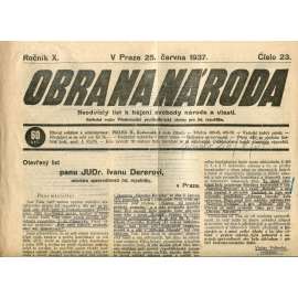 Obrana národa 25.6.1937 (antisemitismus, antisemitské, protibolševické noviny)