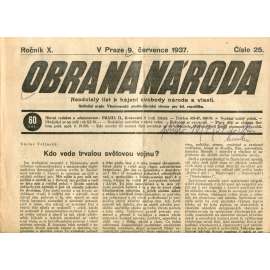 Obrana národa 29.7.1937 (antisemitismus, antisemitské, protibolševické noviny)