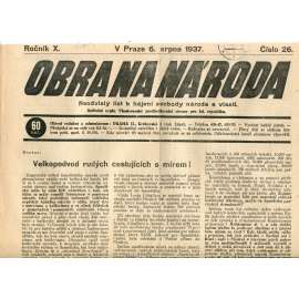 Obrana národa 6.8.1937 (antisemitismus, antisemitské, protibolševické noviny)