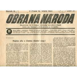 Obrana národa 13.8.1937 (antisemitismus, antisemitské, protibolševické noviny)