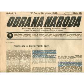 Obrana národa 20.8.1937 (antisemitismus, antisemitské, protibolševické noviny)