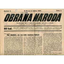 Obrana národa 4.1.1937 (antisemitismus, antisemitské, protibolševické noviny)
