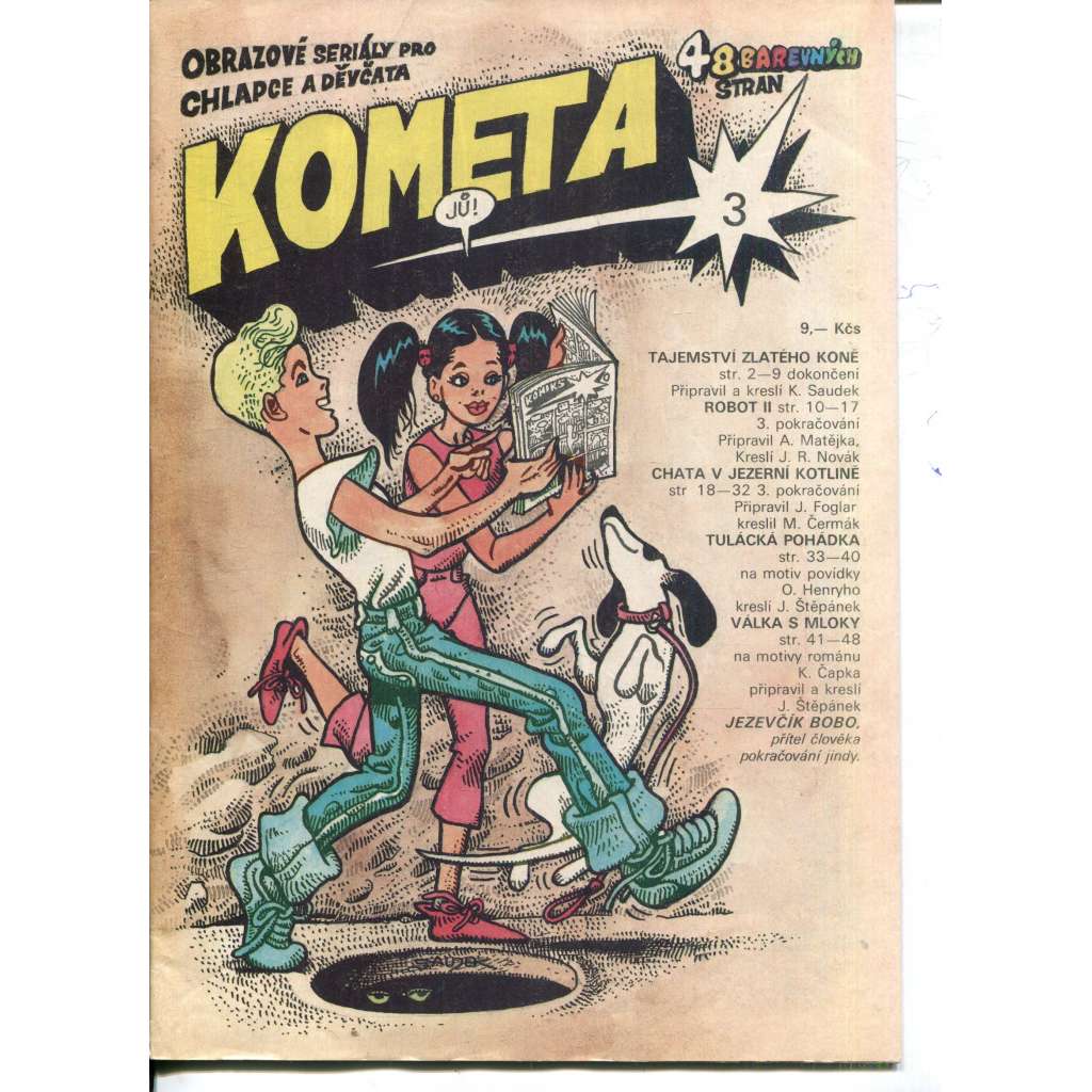 Kometa, číslo 3. Obrazové seriály pro chlapce a děvčata (komiks, časopis) - Kája Saudek
