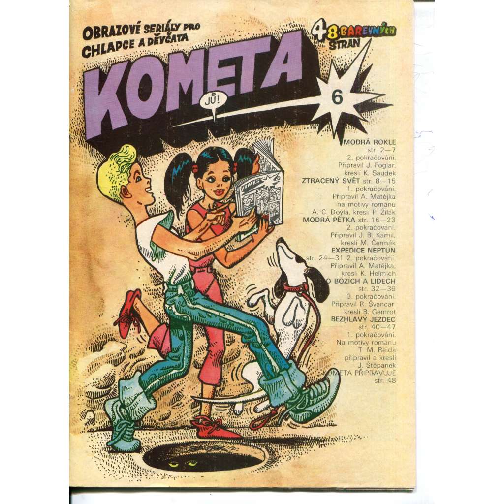 Kometa, číslo 6. Obrazové seriály pro chlapce a děvčata (komiks, časopis) - Kája Saudek