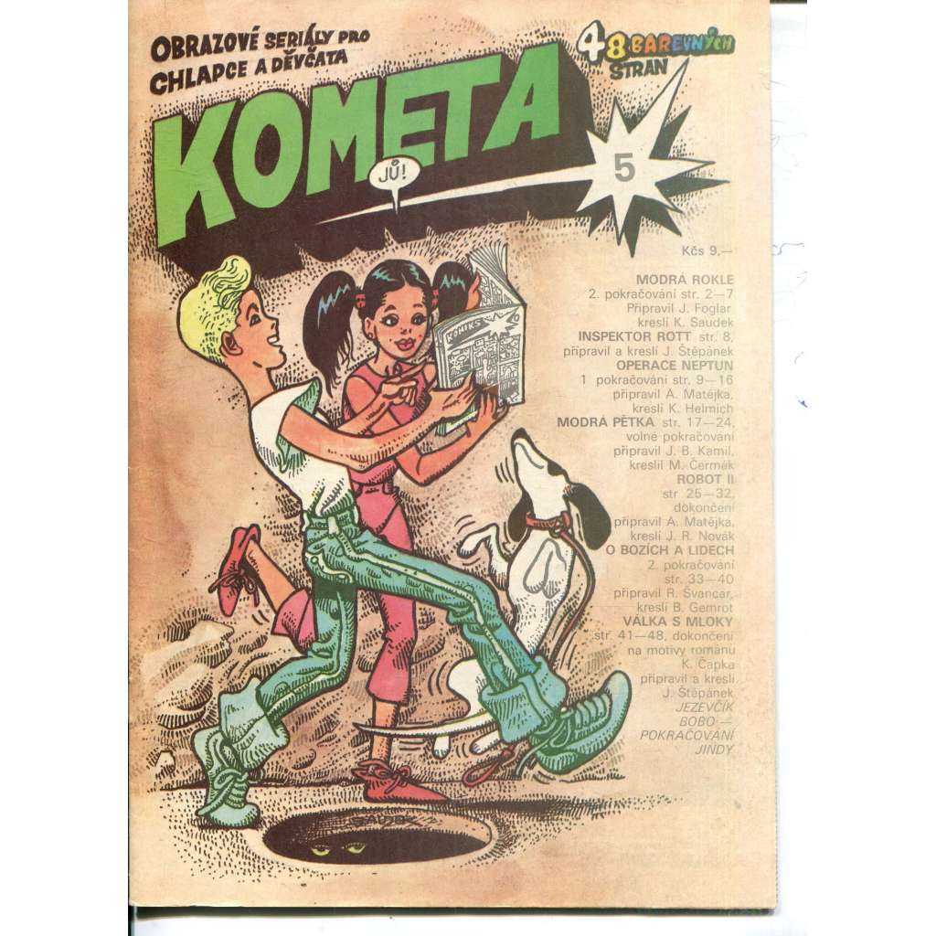 Kometa, číslo 5. Obrazové seriály pro chlapce a děvčata (komiks, časopis) - Kája Saudek