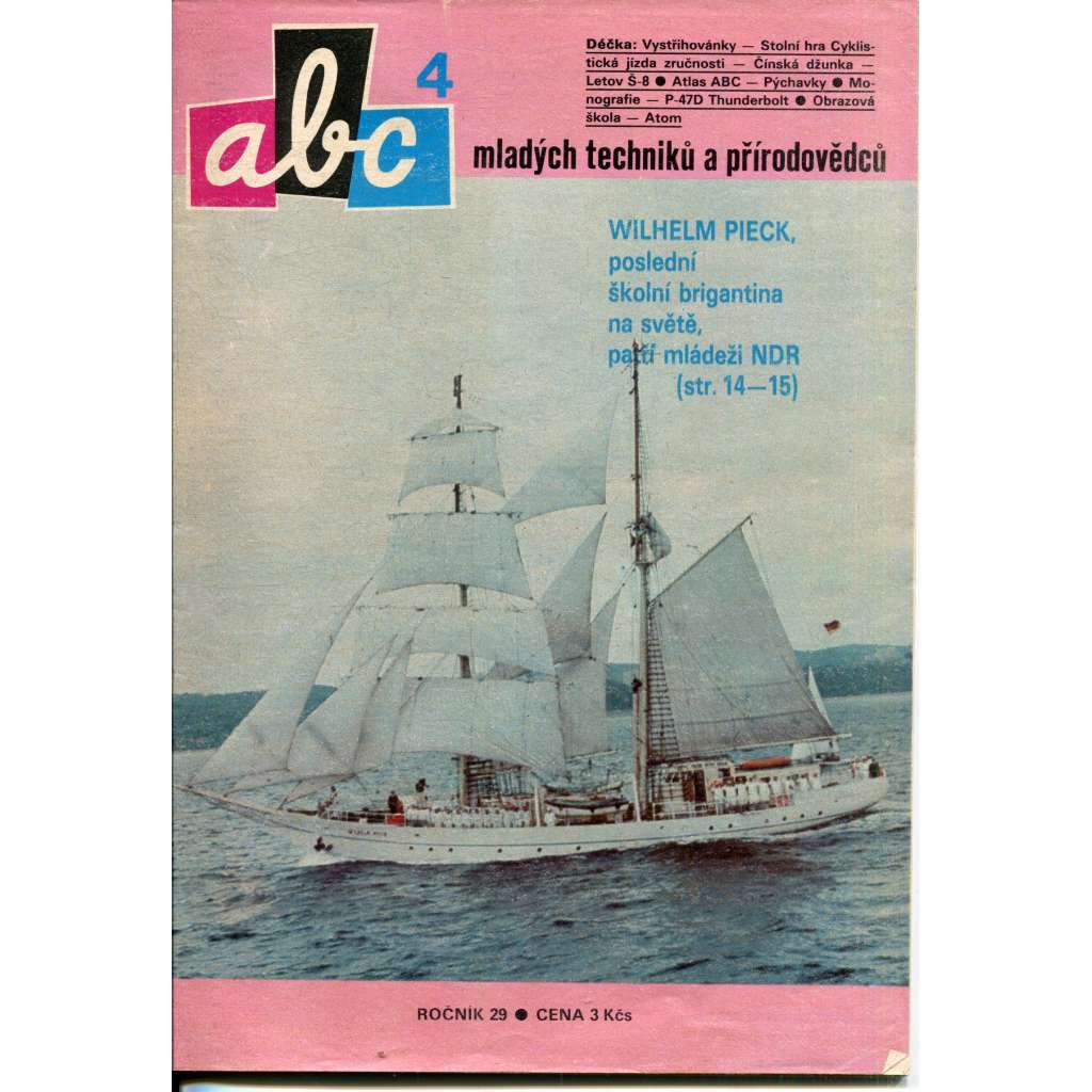 Časopis ABC, číslo 4. ročník 29/1984 [Jedno číslo časopisu. Obsahuje všechny vystřihovací modely na polokartonu - déčka] - Kája Saudek