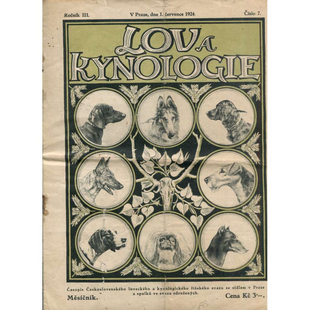 Lov a kynologie, ročník III., číslo 7/1924 (časopis)