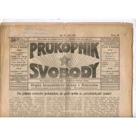 Průkopník svobody 10.9.1921. Orgán komunistické strany v Rakousku (1. republika, noviny)