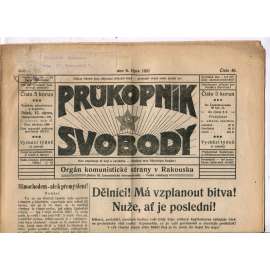 Průkopník svobody 8.10.1921. Orgán komunistické strany v Rakousku (1. republika, noviny)
