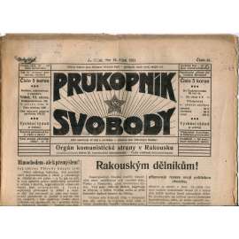 Průkopník svobody 15.10.1921. Orgán komunistické strany v Rakousku (1. republika, noviny)