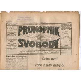 Průkopník svobody 22.10.1921. Orgán komunistické strany v Rakousku (1. republika, noviny)