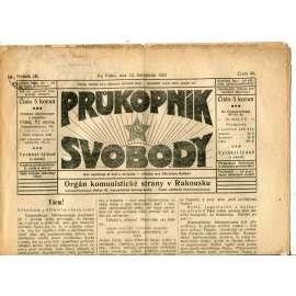 Průkopník svobody 12.11.1921. Orgán komunistické strany v Rakousku (1. republika, noviny)