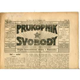 Průkopník svobody 19.11.1921. Orgán komunistické strany v Rakousku (1. republika, noviny)