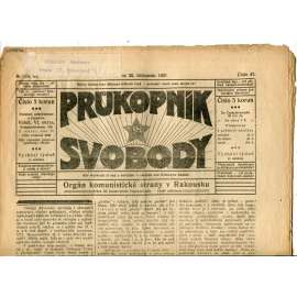 Průkopník svobody 26.11.1921. Orgán komunistické strany v Rakousku (1. republika, noviny)