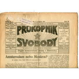 Průkopník svobody 17.12.1921. Orgán komunistické strany v Rakousku (1. republika, noviny)