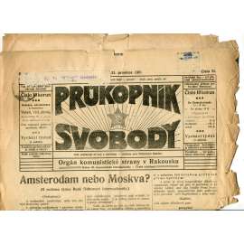 Průkopník svobody 31.12.1921. Orgán komunistické strany v Rakousku (1. republika, noviny) - pošk.