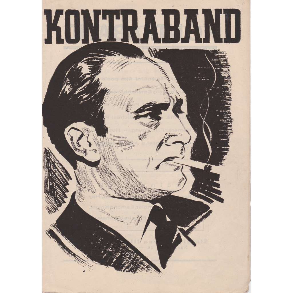 Kontraband. Bio-program v obrazech. Filmový prospekt z kina. (režie M. Powell, hrají K. Veidt, V. Hobson)
