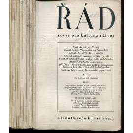 Řád, revue pro kulturu a život, ročník IX., čísla 1-10/1943 (komplet, časopis)
