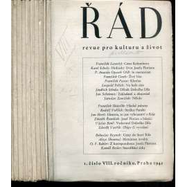 Řád, revue pro kulturu a život, ročník VIII., čísla 1-10/1942 (komplet, časopis)