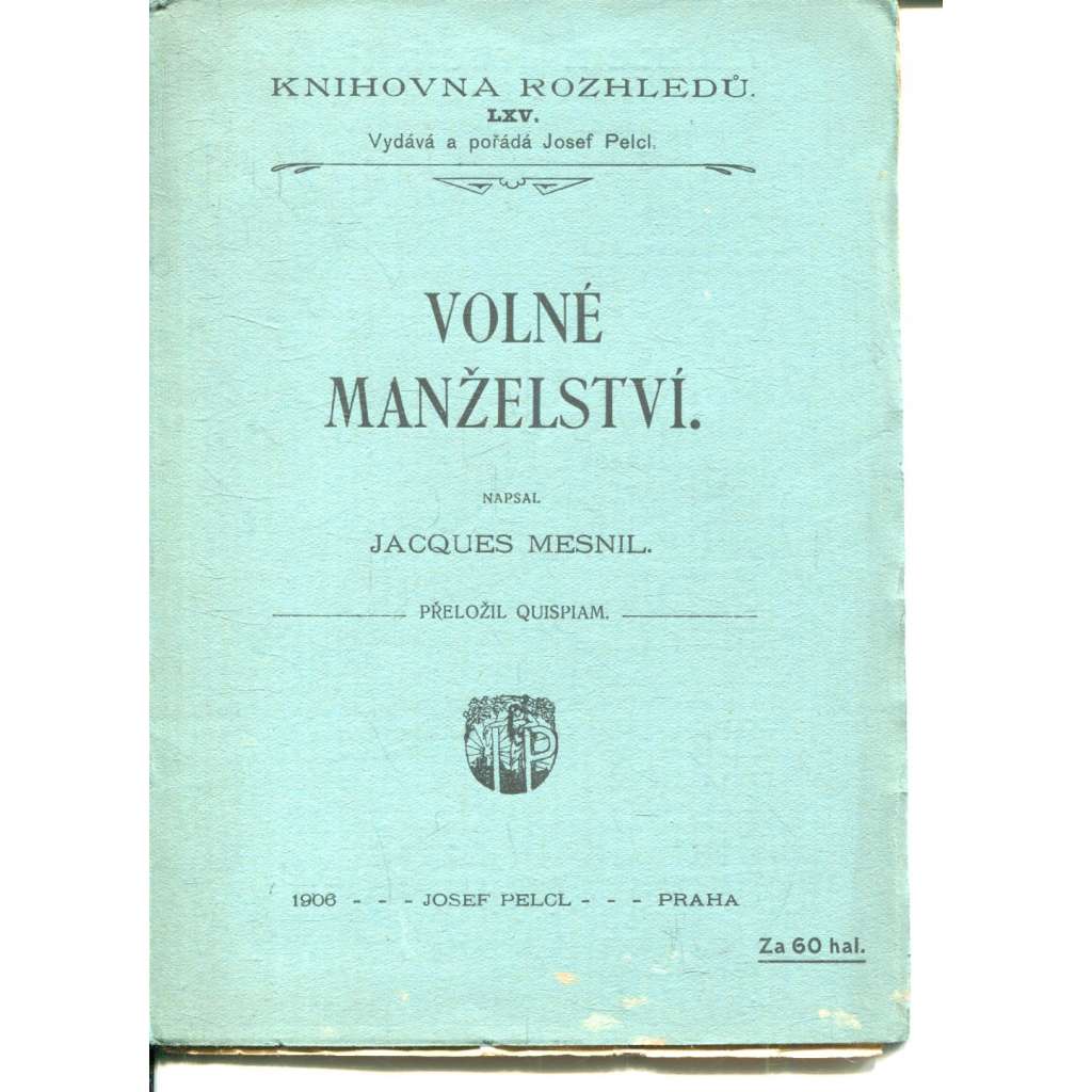 Volné manželství (Knihovna Rozhledů)