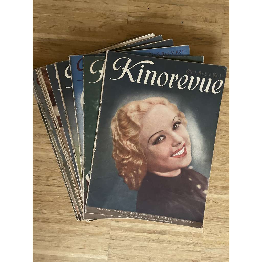 Kinorevue - obrázkový filmový týdeník, ročník V., čísla 1-15/1938 (film, kino, časopis)