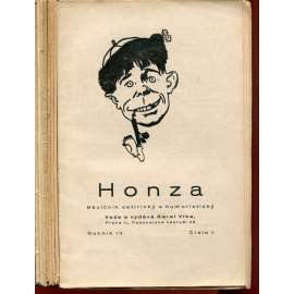 Honza, ročník IV., čísla 1, 2 s 6-12/1923. Měsíčník satirický a humoristický [časopis, humor]