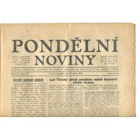 Pondělní noviny 19.1.1925 (noviny, 1. republika) - nejsou kompletní