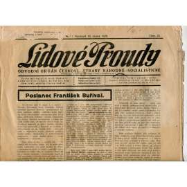 Lidové proudy 16.8.1929 (1. republika. staré noviny)