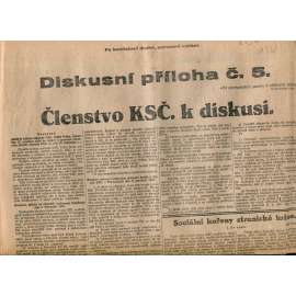 Diskusní příloha  č. 5. Rudé právo 1928 (1. republika. staré noviny)