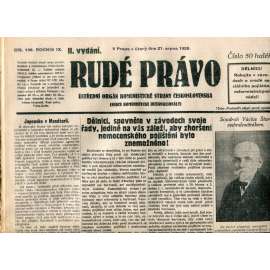 Rudé právo 21.8.1928 (staré noviny, 1. republika)