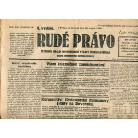 Rudé právo 30.8.1928 (staré noviny, 1. republika) Rudé právo 30.8.1928 (staré noviny, 1. republika)