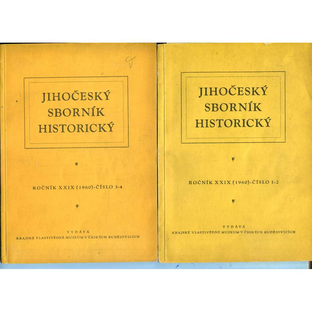 Jihočeský sborník historický, ročník XXIX./1960 (2 svazky)