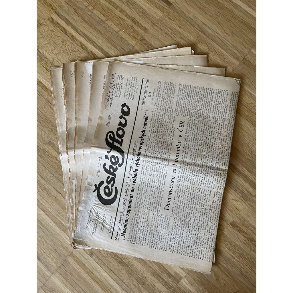 České slovo, ročník 7, čísla 2-5, 7,8 a 11/1961 (Exil, Mnichov, noviny)