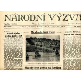 Národní výzva 16.11.1940 (protektorát, noviny)