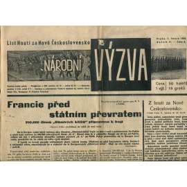 Národní výzva 7.2.1936 (1. republika, noviny)