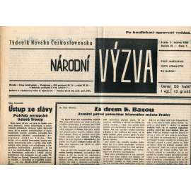 Národní výzva 7.1.1938 (1. republika, noviny)