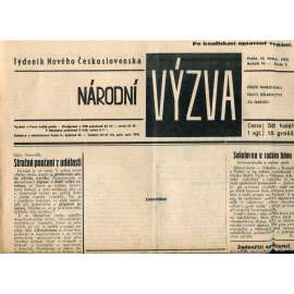 Národní výzva 18.2.1938 (1. republika, noviny)