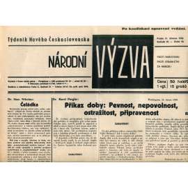 Národní výzva 11.3.1938 (1. republika, noviny)