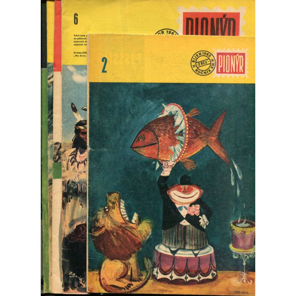 Pionýr, ročník XII., čísla 6-11/1965 a ročník XIII. číslo 2/1965. Zábavný měsíčník pro mládež (časopis) - 7 čísel Pionýr, ročník XII., čísla 6-11/1965 a ročník XIII. číslo 2/1965. Zábavný měsíčník pro mládež (časopis) - 7 čísel