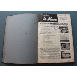 Mladá kultura. Měsíčník čs. pokrokového studentstva 1935-1937, roč. I. (časopis, společnost, kultura, mj. Kapitoly z Masarykova studentského života, Brannost na střední škole, Student v zrcadle českého umění, T. Mann odpovídá)