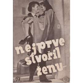 Nejprve stvořil ženu. Bio-program v obrazech. Filmový prospekt z kina. (režie G. Stevens, hrají S. Tracy, K. Hepburn)