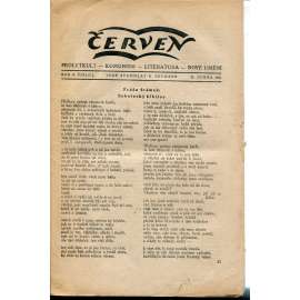 Červen, ročník IV., číslo 3/1921. Proletkult- komunism - literatura - nové umění (komunistická literatura, 1. republika, časopis, noviny)