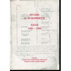 Studie o rukopisech XXVII./1989-1990 (sborník)