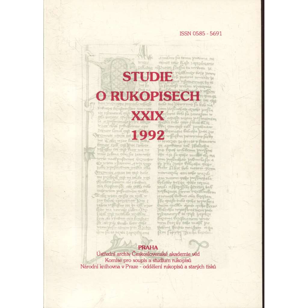 Studie o rukopisech XXIX./1992 (sborník)