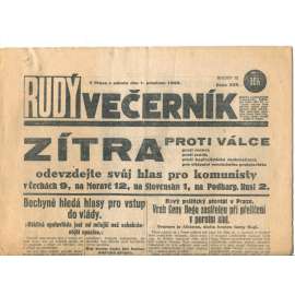 Rudý večerník (1.12.1928) - staré noviny, 1. republika